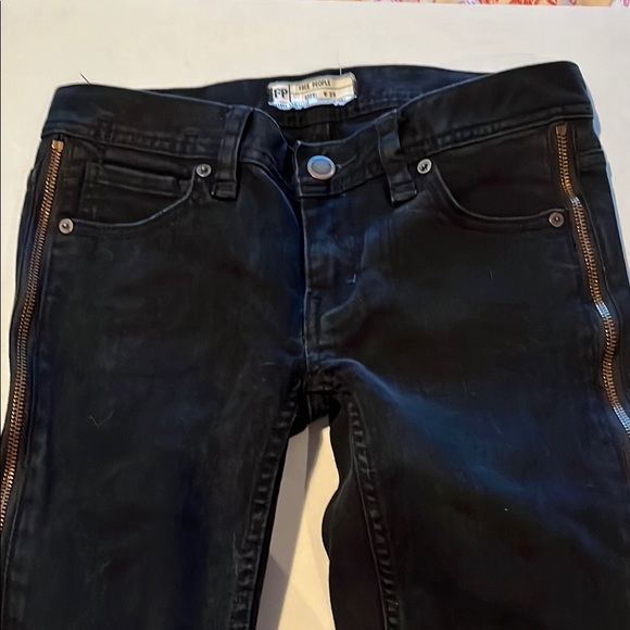 Free People Denim - Free People Black Denim with Zipper Detail.